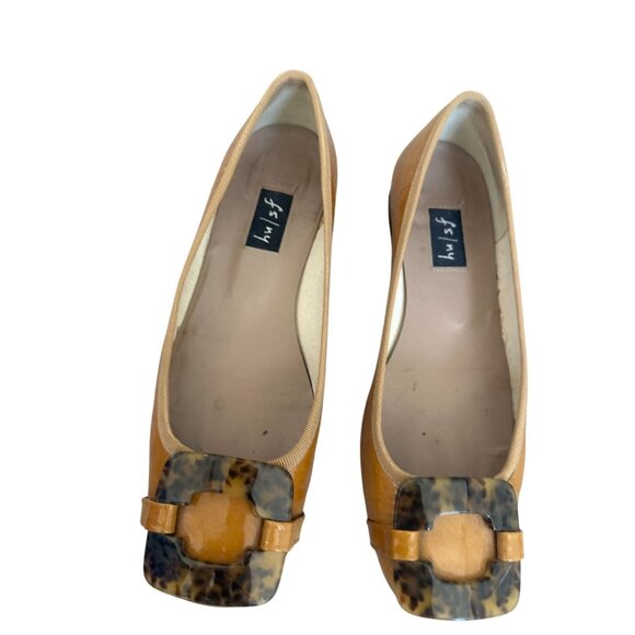 FRENCH SOLE New York Tan Patent Leather Flats Size 6 - Picture 5 of 8